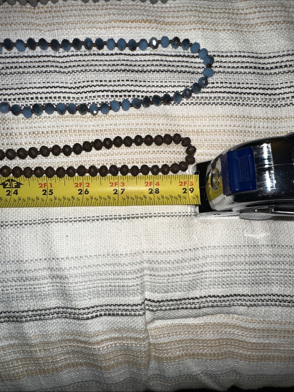 Set of Beaded Strand Necklaces in Brown, Light Blue, Red - Picture 4 of 9